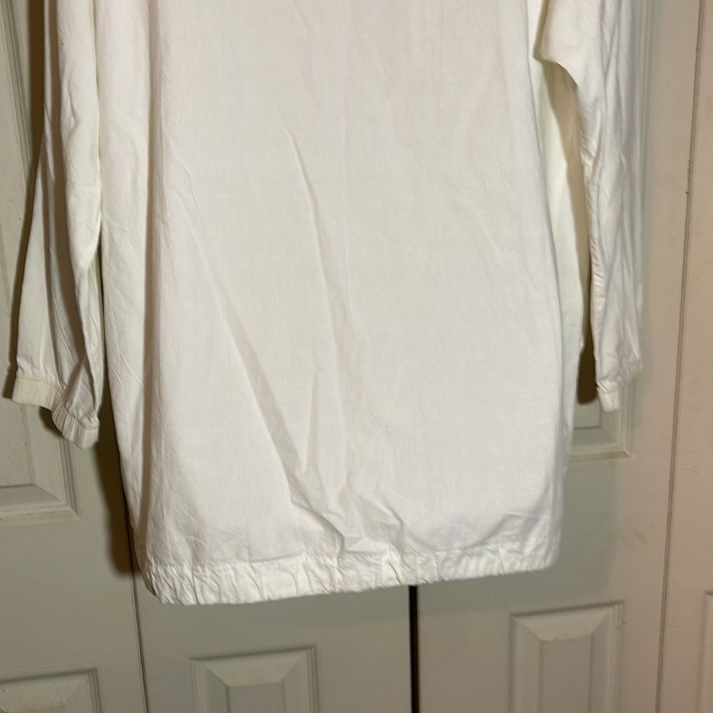 Vintage Obenna 1990s White Cotton Windbreaker Utility Jacket 3/4 Sleeves S - Picture 13 of 16